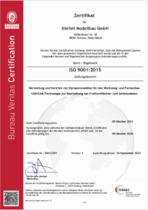 Qualitätsmanagement Zertifikat DIN ISO 9001 (deutsch)